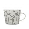 Scion Living Wide Mug Nautical Wavy Lines Grey