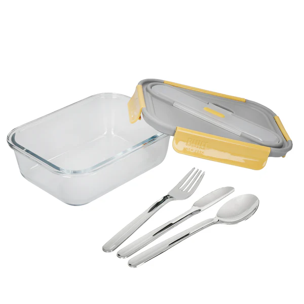 Built NY Stylist Glass 900ml Lunch Box with Cutlery