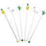 BarCraft Glass Novelty Tropical Cocktail Stirrers