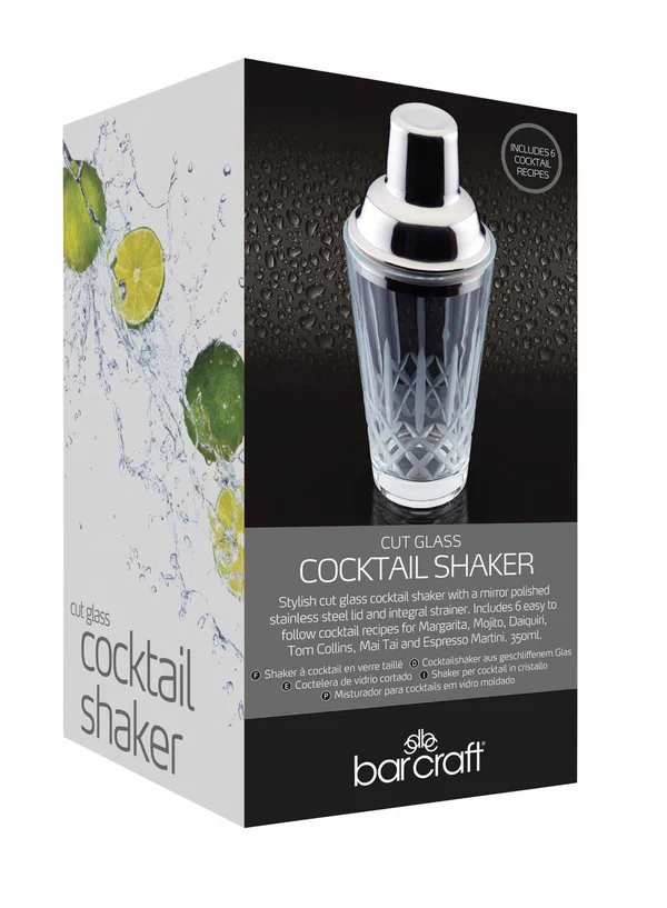 BarCraft Cut Glass Cocktail Shaker 350ml