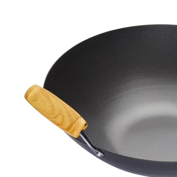 KitchenCraft Oriental Carbon Steel Wok 35cm Non Stick