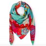 Modern Floral Satin Square Scarf