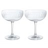 Dartington Crystal Limelight Mitre Champagne Saucers Pair