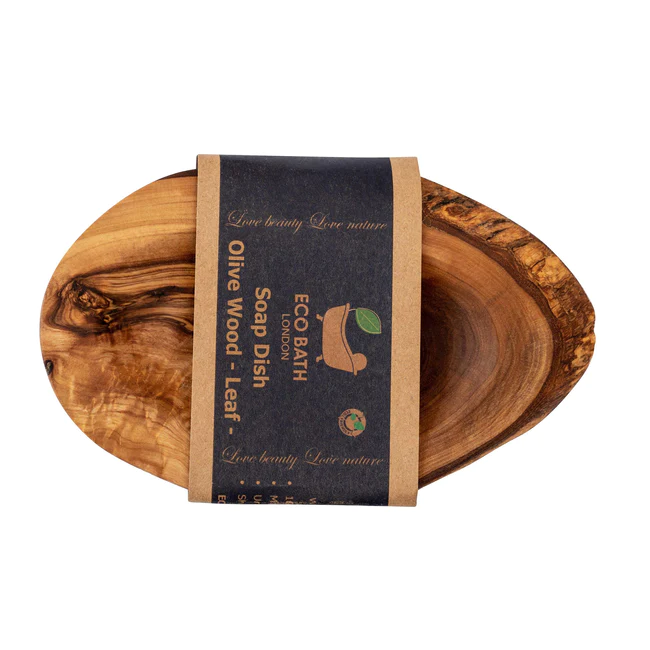 Eco Bath Olive Wood Leaf Soap Dish