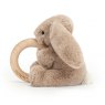 Jellycat Bashful Beige Bunny Wooden Ring Toy