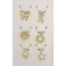 S/6 Wine Charms Silver/Gold With Diamante