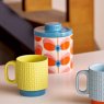 Orla Kiely S/2 Pressed Flower Mug Yellow/Blue