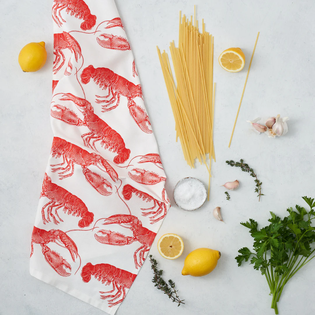 Thornback & Peel Coral Lobster Tea Towel