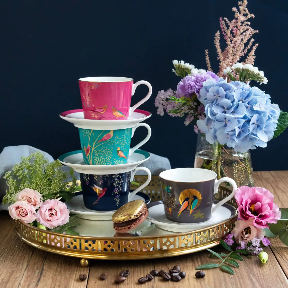 Sara Miller London Sara Miller Chelsea Espresso Cup & Saucer Set of 4
