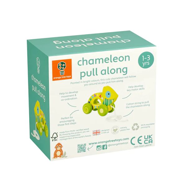 Orange Tree Chameleon Pull Along