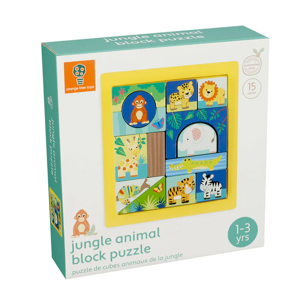 Orange Tree Jungle Animal Block Puzzle