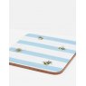 Joules Bee Blue Stripe Set of 4 Cork Backed Coasters