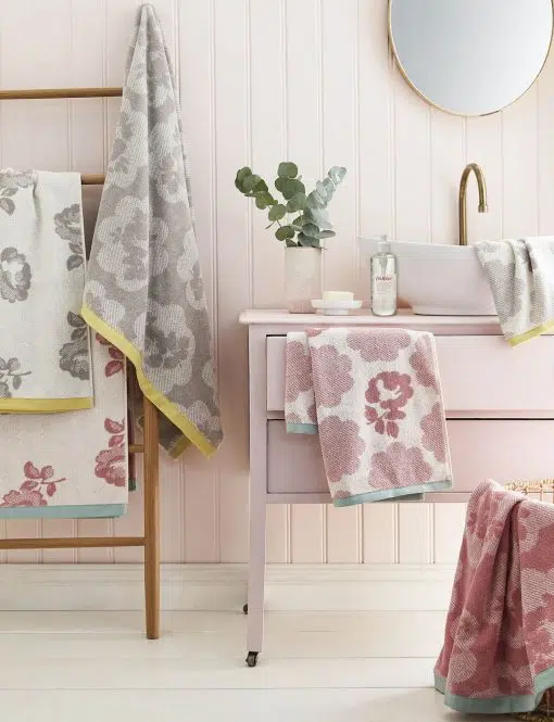 Cath Kidston Freston Rose Grey Towels