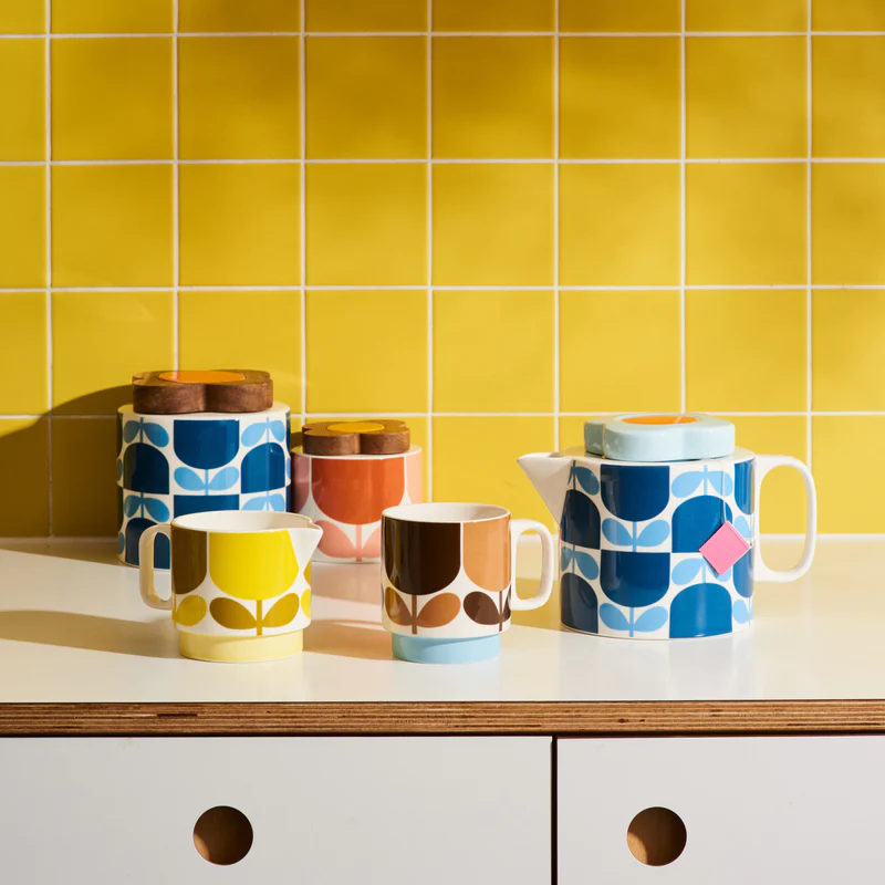 Orla Kiely Teapot Block Flower Navy 1L