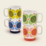 Orla Kiely Set of 4 Stacking Mugs Atomic Flower