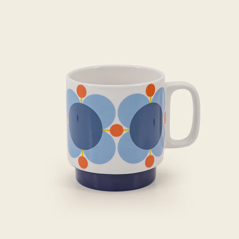 Orla Kiely Set of 6 Stacking Mugs Atomic Flower