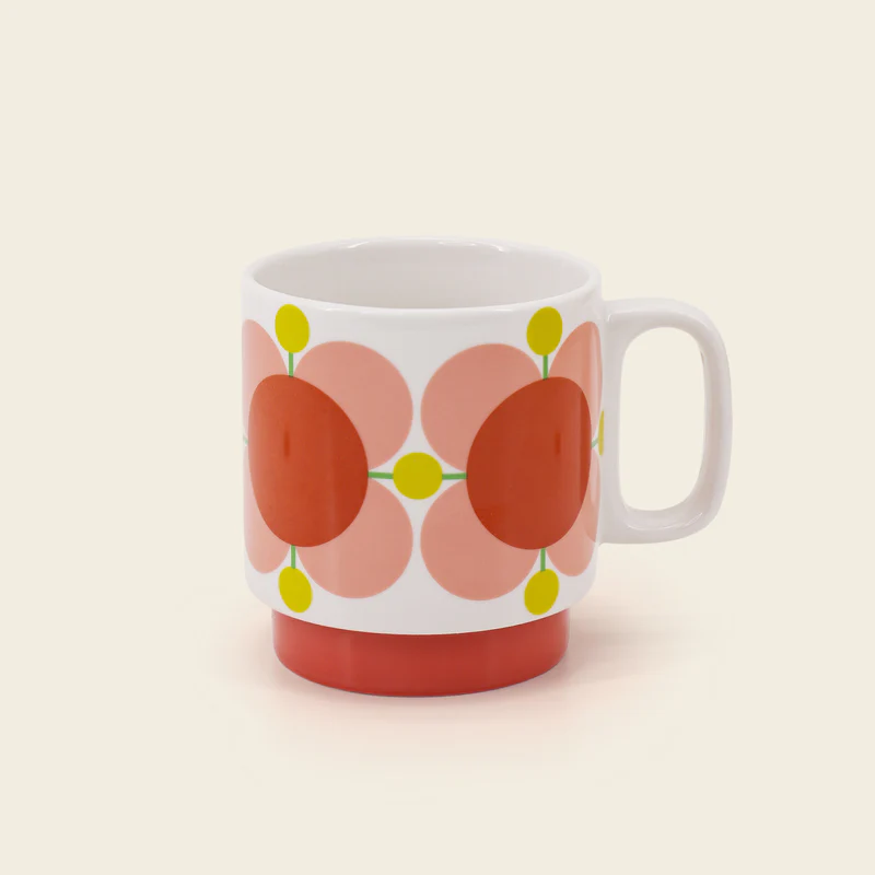 Orla Kiely Set of 6 Stacking Mugs Atomic Flower