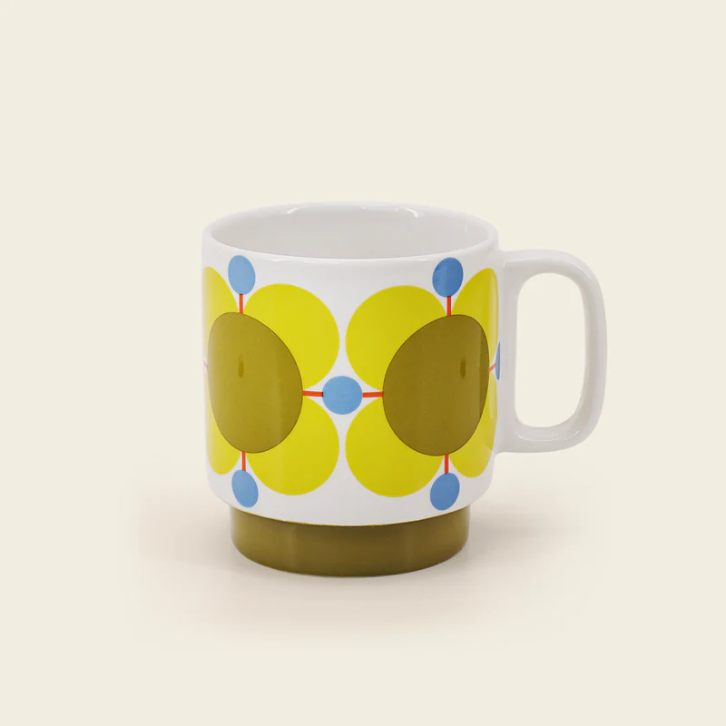 Orla Kiely Set of 6 Stacking Mugs Atomic Flower