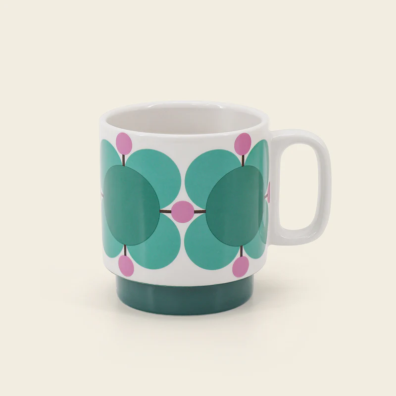 Orla Kiely Set of 6 Stacking Mugs Atomic Flower