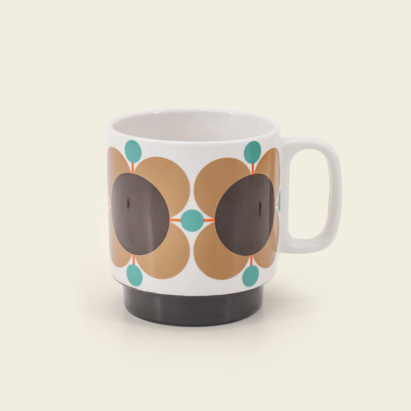 Orla Kiely Set of 6 Stacking Mugs Atomic Flower