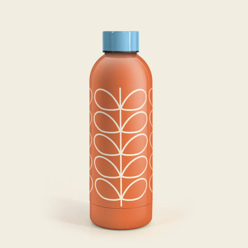 Orla Kiely Stainless Steel Water Bottle Orange Linear Stem