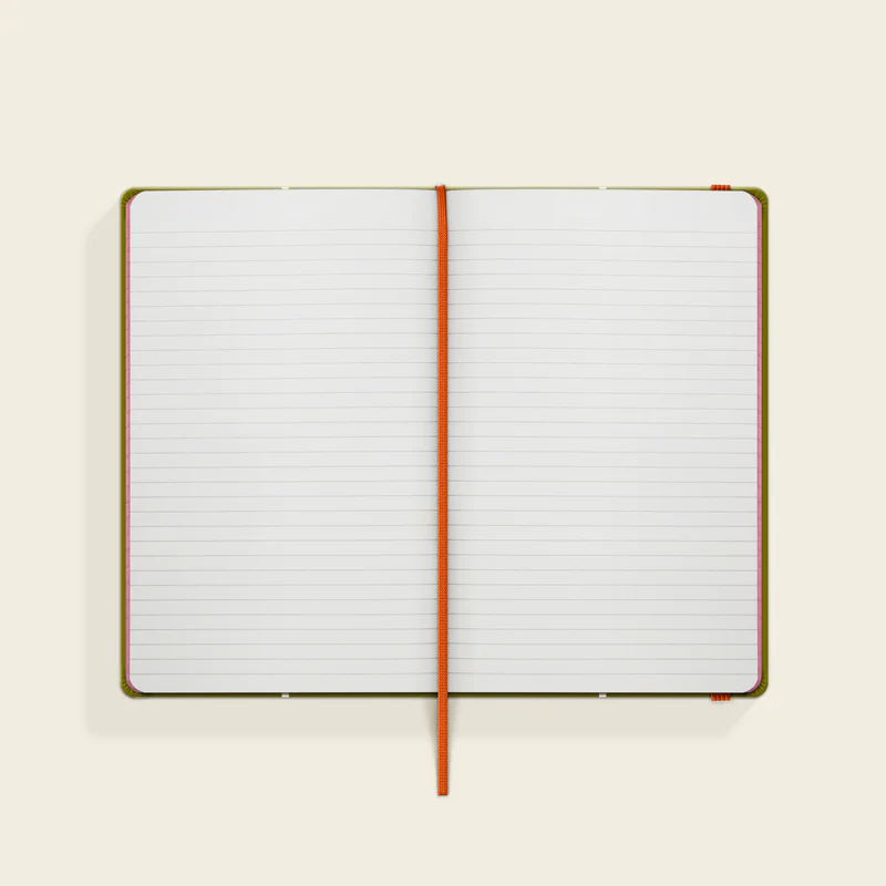Orla Kiely A5 Notebook Linear Stem Olive