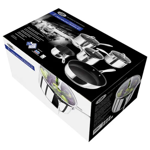 Stellar 7000 Profile Non-Stick 5 Piece Draining Saucepan Set