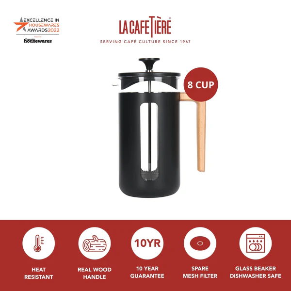 Kitchen Craft La Cafetière Pisa Black Cafetiere - 8 Cup