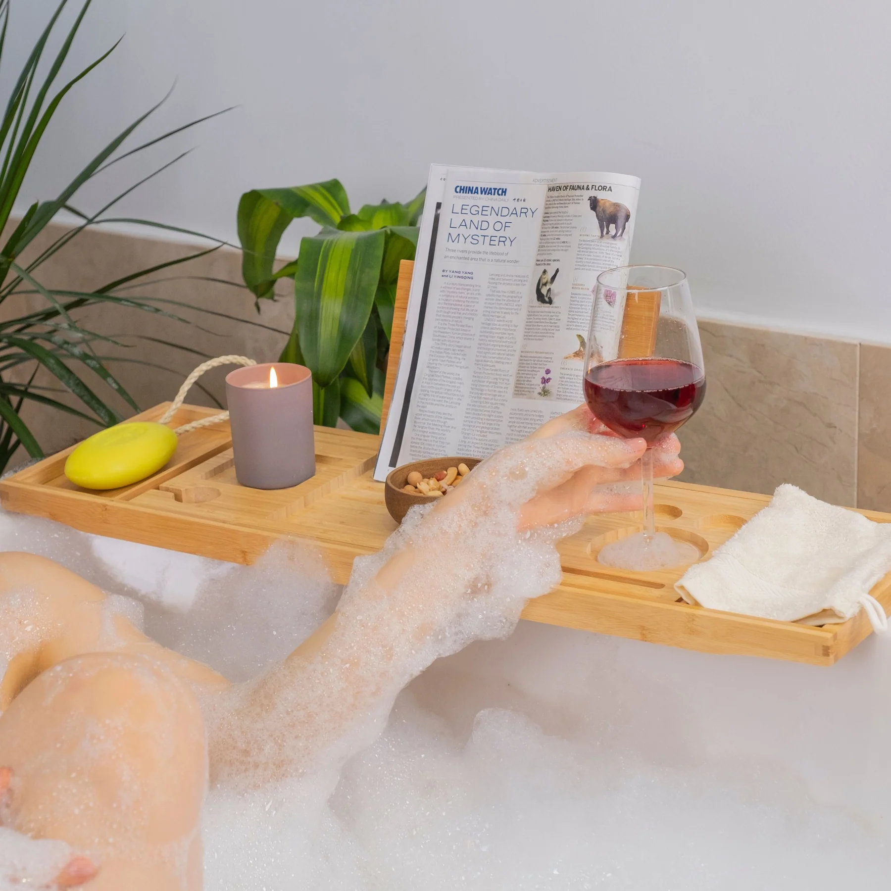 Luxury Bamboo Bath Tray