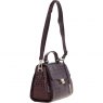 Ashwood Leather Crocodile Print Shoulder Bag Bordeaux