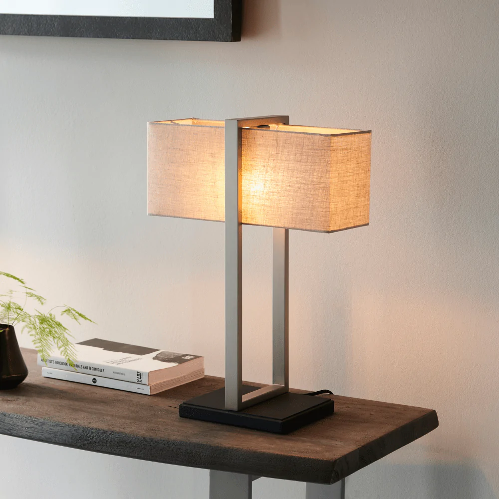 DUVAL Table Lamp Satin Nickel