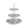 Sara Miller 3 Tier Cake Stand Crane Garden Sky Blue