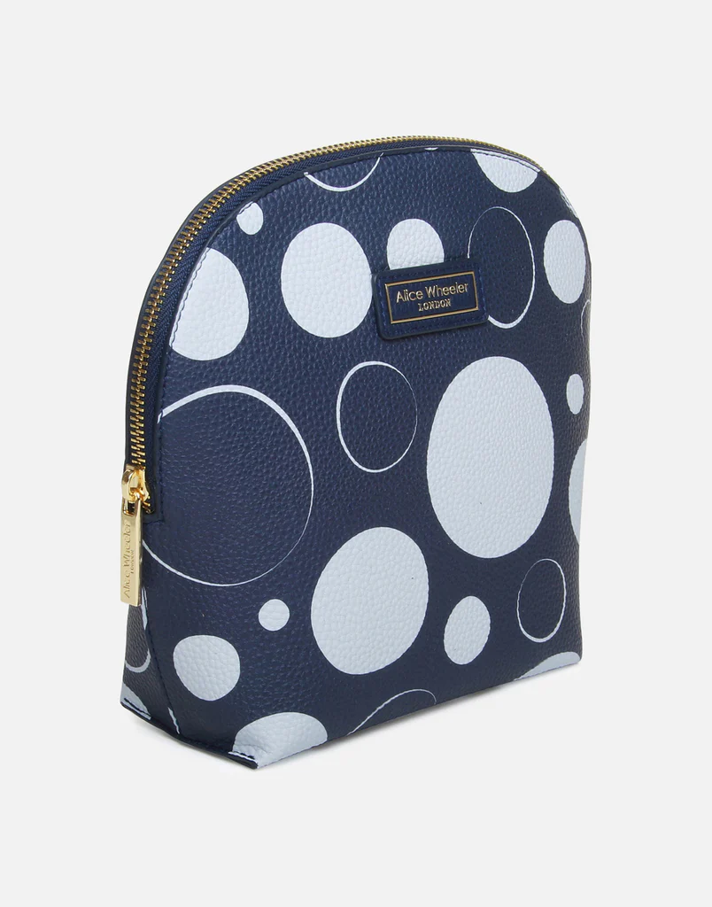 Alice Wheeler London Navy Spot Make Up Case