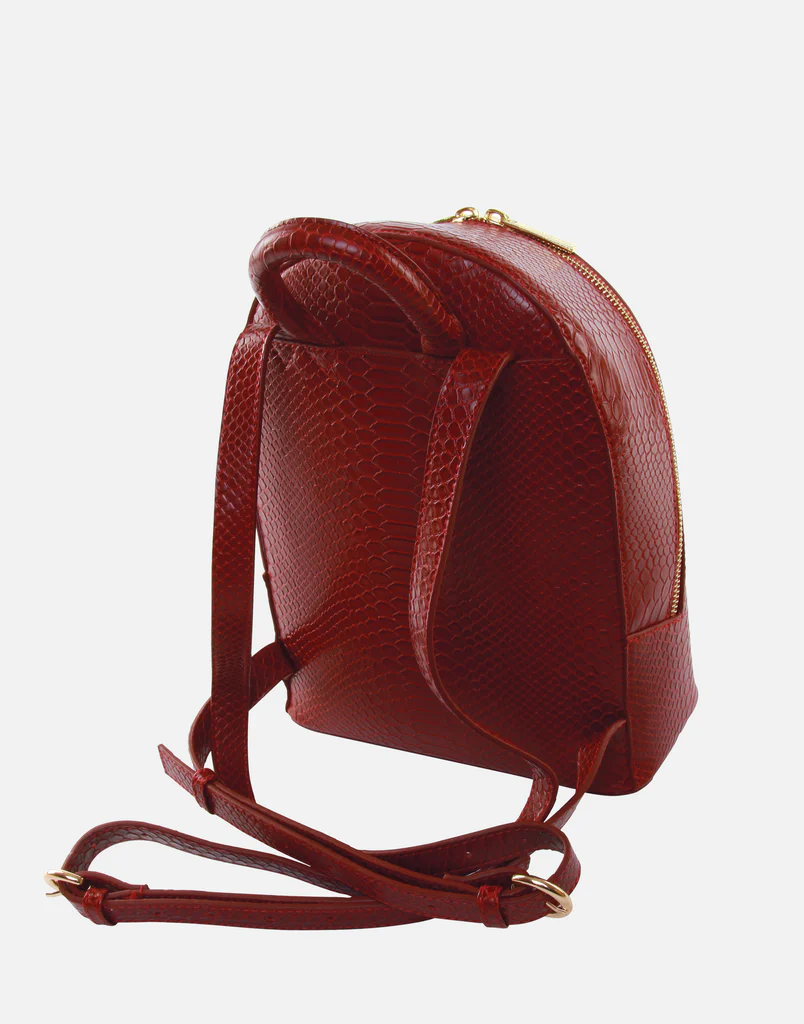 Alice Wheeler London Cherry Luxury Snake Print Richmond Backpack