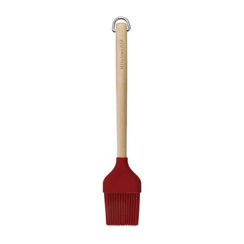 KitchenAid Birchwood Pastry Brush with Silicone Head - Red