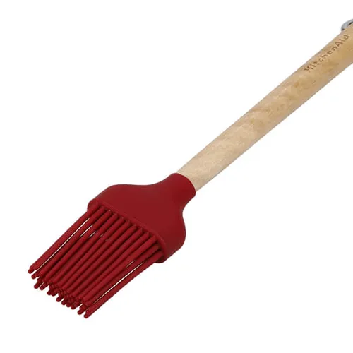 KitchenAid Birchwood Pastry Brush with Silicone Head - Red