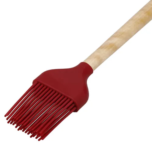 KitchenAid Birchwood Basting Brush with Silicone Head - Red