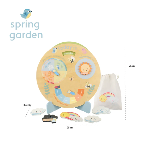 Orange Tree Toys Spring Garden Weather Clock