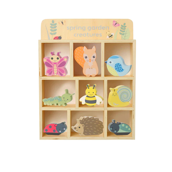 Orange Tree Toys Spring Garden Creatures & Display Shelf