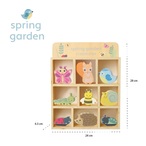 Orange Tree Toys Spring Garden Creatures & Display Shelf
