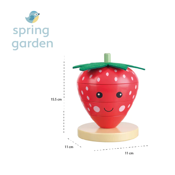Orange Tree Toys Spring Garden Strawberry Stacking Ring