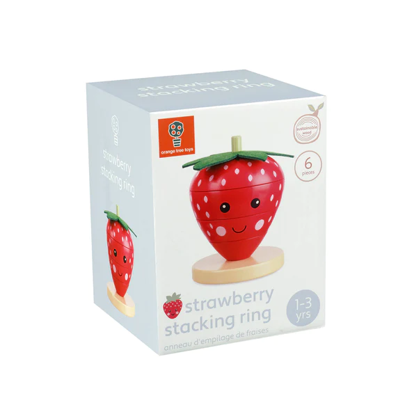 Orange Tree Toys Spring Garden Strawberry Stacking Ring