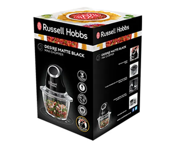 Russell Hobbs Desire Matt Black Mini Chopper