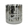 Hurricane Glass Shiny Trees Antique - Medium