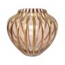 Pink & Gold Glass Vase Shiny With Spray Colour 25x22cm