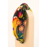 Printed Scandinavian Flora Headband Navy