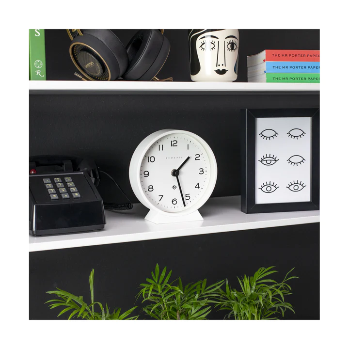 Newgate M Mantel Echo Clock - Pebble White