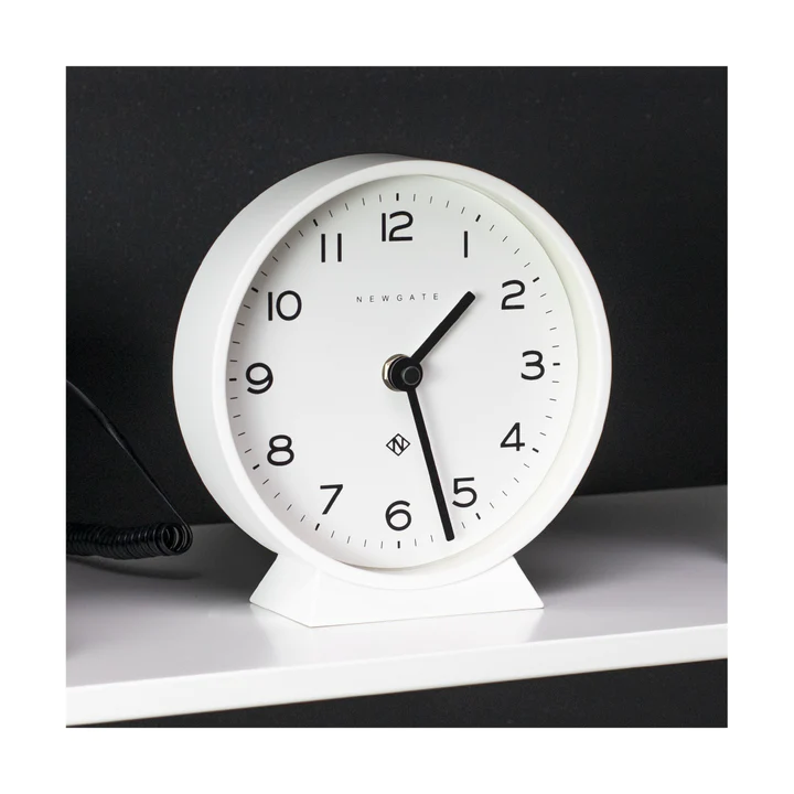 Newgate M Mantel Echo Clock - Pebble White