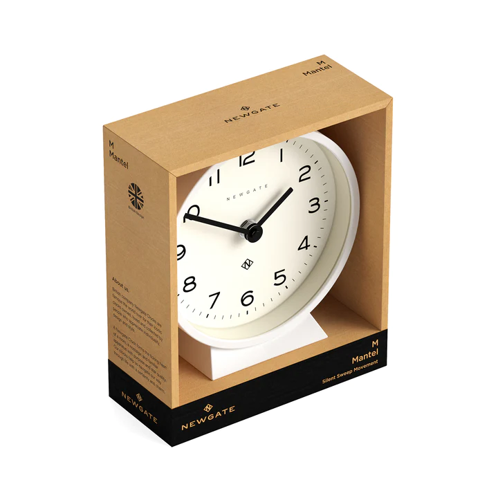 Newgate M Mantel Echo Clock - Pebble White