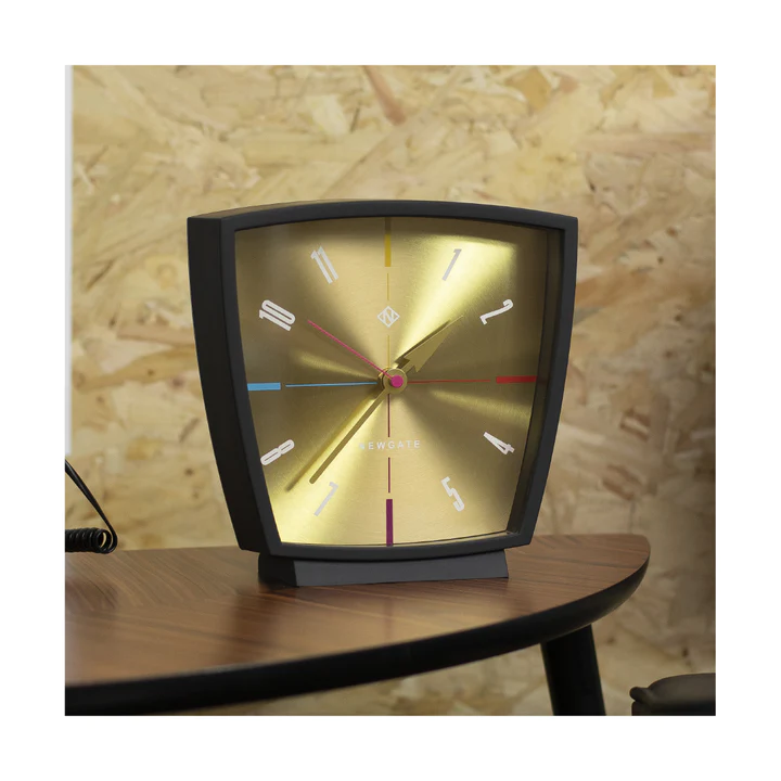 Newgate Odyssey Mantel Clock Brass Phoenix Dial - Black